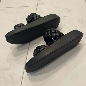 Steve Madden Black Braided Slide Sandals